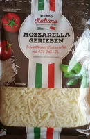 Mängden socker i Mozzarella gerieben