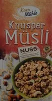 Mängden socker i Nuss-Knuspermüsli Crunchy