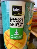 Mängden socker i Mangos in Scheiben