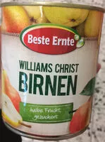 Mängden socker i Williams Christ Birnen . Halbe Frucht