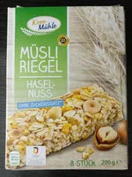 Mängden socker i Müsliriegel - Haselnuss