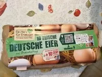Mängden socker i 10 frische deutsche Eier aus Bodenhaltung