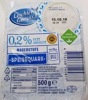 Mängden socker i Speisequark, 0,2 % Fett