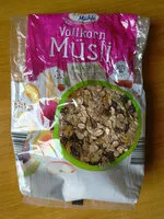 Mängden socker i Müsli Früchte Vollkorn