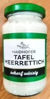 Mängden socker i Tafel Meerrettich, scharf würzig