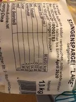 Mängden socker i Stangen Spargel
