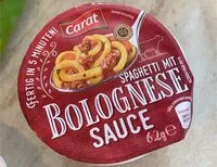 Mängden socker i Spaghetti mit Bolognese sauce
