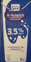 Mängden socker i Vollmilch 3,5%