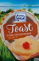 Mängden socker i Toast Scheiben Käse