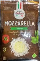 Mängden socker i Mozzarella gerieben