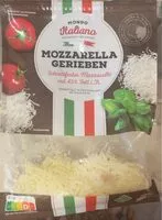Mängden socker i Mozzarella gerieben