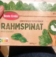 Mängden socker i Rahm Spinat mild gewürzt