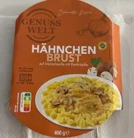 Mängden socker i Hähnchenbrust auf Steinpilzsauce mit Eier Knöpfle
