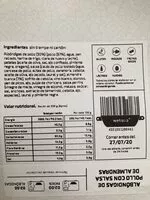 Mängden socker i Albóndigas de pollo con salsa de almendras