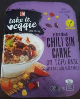 Mängden socker i Vegetarian chili sin carne on tofu base with rice and vegetables