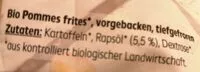 Mängden socker i Pommes frites (Bio)