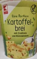 Mängden socker i Kartoffelbrei mit Croutons und Röstzwiebeln