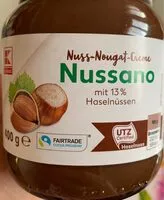 Mängden socker i Nussano Nuss-Nougat-Creme