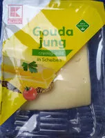 Mängden socker i Gouda jung in Scheiben, 48% Fett i. Tr.