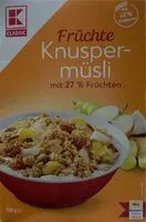 Mängden socker i Früchte Knuspermüsli