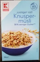 Mängden socker i weniger süß Knuspermüsli