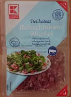 Mängden socker i Delikates Roh Schinken Würfel 30 % weniger Fett