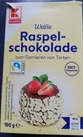 Mängden socker i Raspelschokolade, weiße. Zum Garnieren von Torten