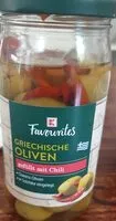 Mängden socker i Griechische Oliven gefüllt mit Chili