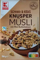 Mängden socker i Schoko & Keks Knuspermüsli mit Mini-Butterkeksen