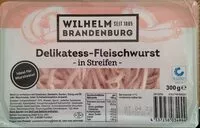 Mängden socker i Delikatess-Fleischwurst in Streifen