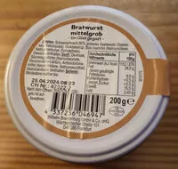 Mängden socker i Bratwurst mittelgrob