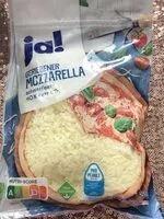 Mängden socker i Geriebener Mozzarella schnitt