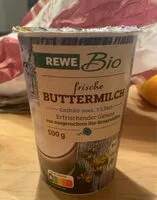 Mängden socker i Buttermilch frisch 1 % (Bio)