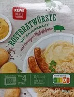Mängden socker i Rostbratwürste mit Sauerkraut und cremigem Kartoffelpüree