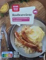 Mängden socker i Rostbratwürste mit Kartoffelpüree & Sauerkaraut