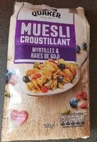 Mängden socker i Muesli croustillant myrtilles et baie de goji