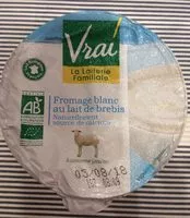 Mängden socker i Fromage blanc au lait de brebis
