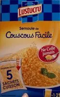 Mängden socker i Lustucru semoule en sachet