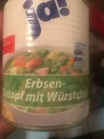 Mängden socker i Erbseneintopf mit Würstchen und Rauchspeck