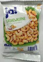 Mängden socker i Cashewkerne geröstet und gesalzen