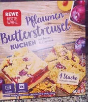 Mängden socker i Pflaumen-Butterstreusel Kuchen