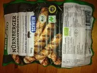 Mängden socker i Nürnberger Rostbratwürste