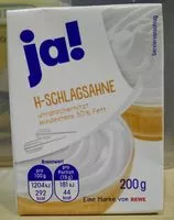 Mängden socker i H-Schlagsahne