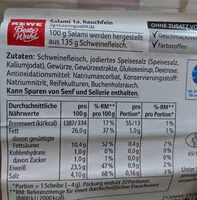 Mängden socker i Delikatess Salami hauchfein