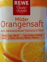 Mängden socker i Milder Orangensaft aus Orangensaftkonzentrat