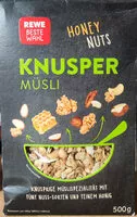 Mängden socker i Rewe Beste Wahl Knusper Müsli Honey Nuts