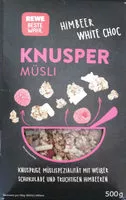 Mängden socker i Knuspermüsli, Himbeer + White Choc