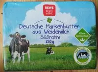 Mängden socker i Butter Deutsche Markenbutter aus Weidemilch Süßrahm