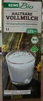 Mängden socker i Rewe Bio haltbare Vollmilch 3,8%