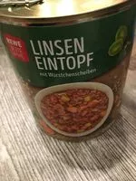 Mängden socker i Linseneintopf mit Würstchenscheiben